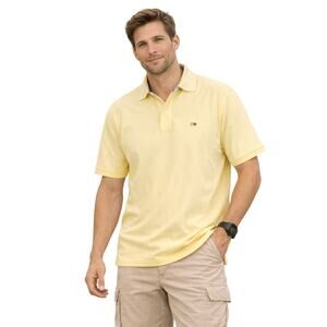 Vintage Tommy Hilfiger Mens Polo Shirt Sz Large Embroidered Logo Preppy Yellow